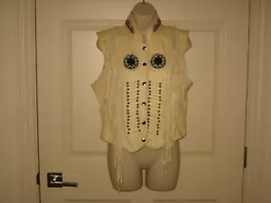 Antelope Creek Leather~Women's Native American Fringe Western Style Vest~ SZ L - Picture 1 of 7