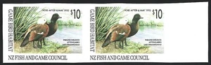 New Zealand 1995 $10 Duck stamp IMPERF pair MNH - Picture 1 of 2