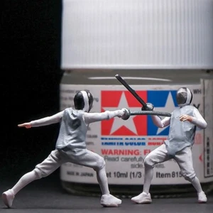 2 pièces mini figurine "Match d'escrime" 1/87 HO 1:87 scène miniature diorama 3D - Photo 1 sur 7