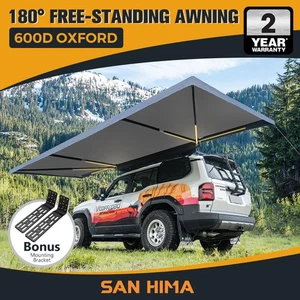 San Hima 180 Degree Awning Free Standing Car Camping 4x4 Awning With L Brackets - Picture 1 of 10