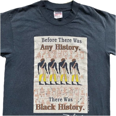 Camiseta De Colección Años 90 Historia Negra Oneita Power Desteñida Rap Hip Hop Grande Foto 1 de 4