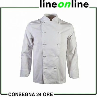 Giacca cuoco Siggi Step One bianca art. 68SE0314 con doppio petto 100% cotone