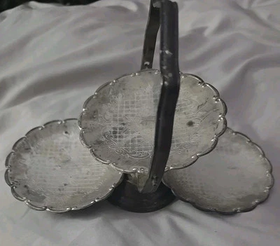 Mesa de comedor vintage fina ansia hecha en plata alemana tazón soporte plato  Foto 1 de 4