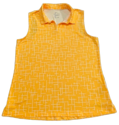 Nike Dri Fit Mediano Mujer Top Naranja Sin Mangas Tenis Golf Jersey Atlético Foto 1 de 4