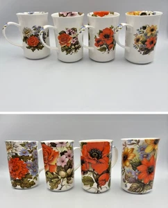 4 St George England Fine Bone China Botanical Floral Mugs-Photos shows both side - Picture 1 of 10