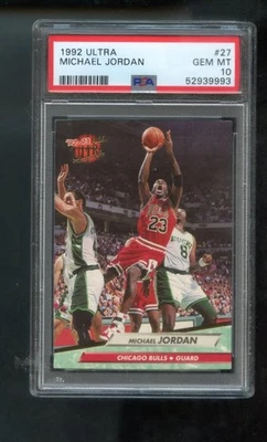 1992-93 Fleer Ultra #27 Michael Jordan PSA 10 Graded Basketball Card Bulls GEM - Image 1 of 2