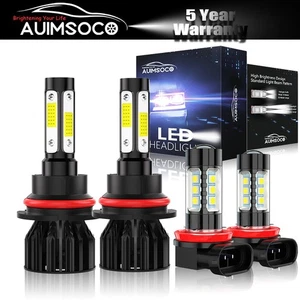 For 2005-2012 Nissan Pathfinder - 4x LED Headlight High Low Beam Fog Light Kit - Picture 1 of 14