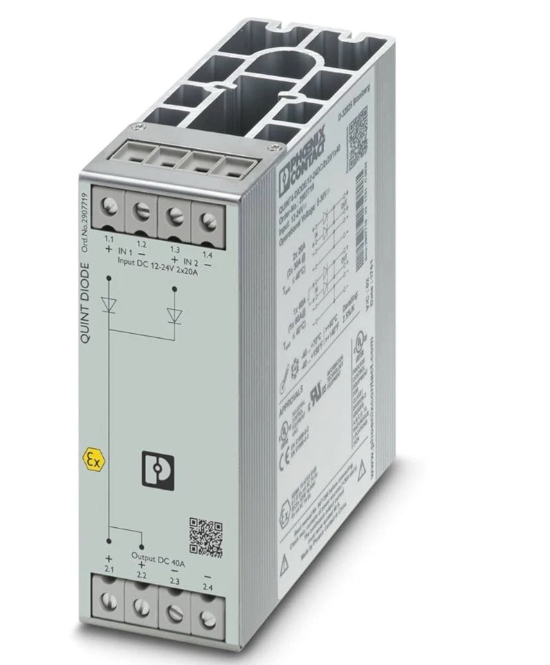 Phoenix Contact 2907719, QUINT-DIODE /12-24DC / 2X20 / 1X40, módulo, en 12-24V Foto 1 de 3