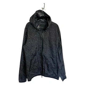 NWT John Varvatos lightweight hooded windbreaker rain jacket sz L black grey zip - Picture 1 of 13