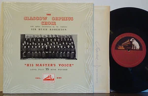 GLASGOW ORPHEUS CHOIR Volume 1 VERY RARE 1952 HMV 10" LP Scottish Folk UK IMPORT - Picture 1 of 1