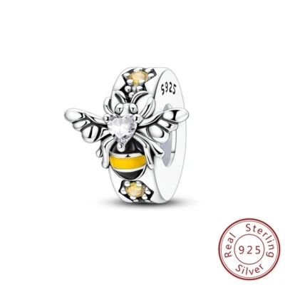 MULA New Honeybee Gummi AAA CZ DIY Charm 925 Sterling Silber für Frauen Armband - Bild 1 von 4