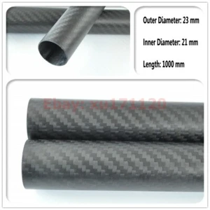 3k Carbon Fiber Tube OD 23mm - ID 21mm Tube Thickness 1.0mm - Langth 1000mm Matt - Picture 1 of 3