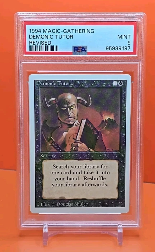 ⚫️⚫️⚫️ 1994 Magic The Gathering DEMONIC TUTOR REVISED 3RD EDITION PSA 9 ⚫️⚫️⚫️ - Image 1 of 2