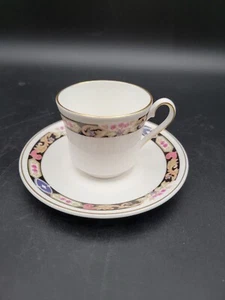 Staffordshire Crown Chester Fine Bone China Demittase Espresso Cup Saucer - Picture 1 of 5