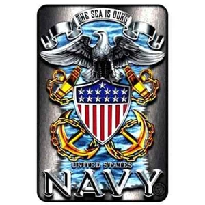 US Navy the Sea is ours " 8" x 12" Decorative Metal Sign Made in USA - Picture 1 of 1
