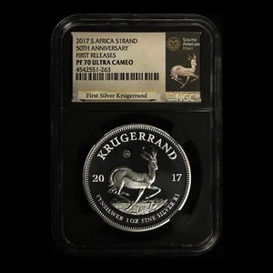 2017 South Africa 1ozt Silver Krugerrand NGC PF70 UCAM - Free Shipping USA - Picture 1 of 3