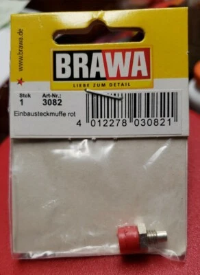 Brawa 3082 BW3082 Panel Mounted Connector Red Socket 2.5mm (1/pkg) - Image 1 of 3