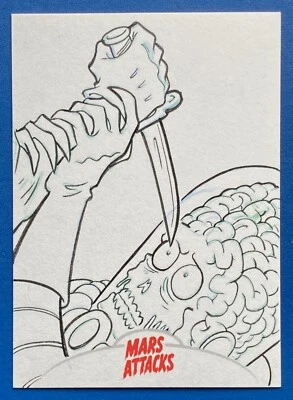 2013 MARS ATTACKS INVASION SKETCH by DOUG PASZKIEWICZ (B) - Image 1 of 2