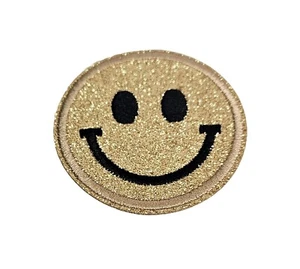 Embroidered Patch - Shiny Smile Emoji Character, Small (2.25 Inch) Sparkling - Bild 1 von 7