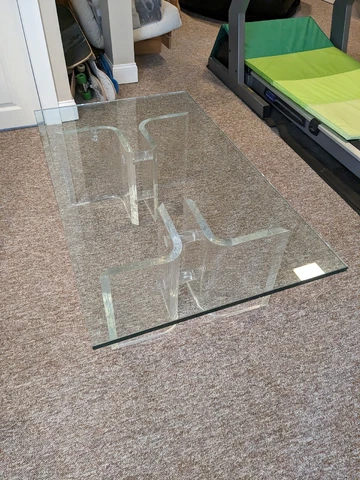 Vintage Lucite and Glass Top Coffee Table Plexiglass Perspex. Will Ship UPS Fedx Cover