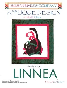 1999 Linnea No. LR55C057 Cat with Ribbon Applique Design sewing pattern uncut - Picture 1 of 3