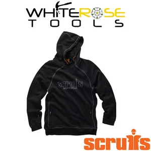 Sudadera con capucha Scruffs Trade negra polar bolsillos con cremallera resistente a la abrasión - Imagen 1 de 9