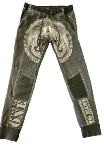 PHILIPP PLEIN Rest to No One Cash flow is King Skull JOGGERS/SWEAT PANTS Size 32 - Picture 1 of 9