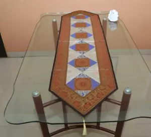 Handmade Decorative Silk Brocade Wall Tapestry/Wall Hanging/Table Runner Brown - Picture 1 of 3