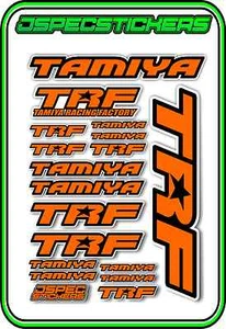 TRF TAMIYA RC STICKER REMOTE CONTROL STICKERS 418 RACING MODEL A5 R/C ORANGE BLA - Picture 1 of 8