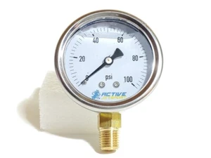 (10) 2-1/2" Stainless Pressure Gauges 100 PSI 1/4 NPT - Picture 1 of 1