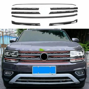 For Volkswagen Atlas 2018-2020 Glossy Black Front Bumper Mesh Grill Grille Strip - Picture 1 of 7