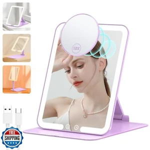 Espejo de Maquillaje de Viaje Iluminado Anfauny con Aumento Magnético 10X, Tocador - Imagen 1 de 5