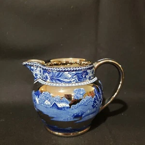 Brocca crema cuneo dell'Etruria e Barlastone cervi daini blu e argento - Foto 1 di 8