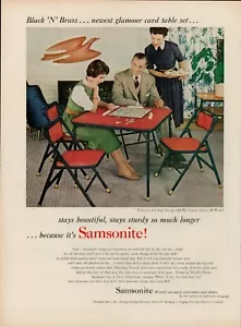 Juegos de mesa 1955 Scrabble anuncio impreso vintage años 50 Samsonite juego de cartas mesa familia - Imagen 1 de 9