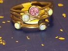 9ct Gold Vintage Opal And Ruby Stoneset Ring Art Deco Retro Size N 