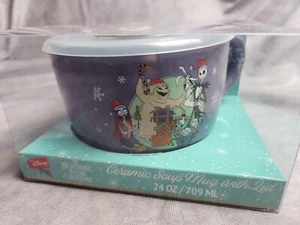 NEW Disney The Nightmare Before Christmas Ceramic Soup Mug-pressure Lid 24oz - Picture 1 of 5