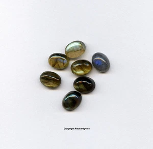  8x6 mm Semi Precious Oval Cabochon Cut Labradorite For Two - Picture 1 of 1