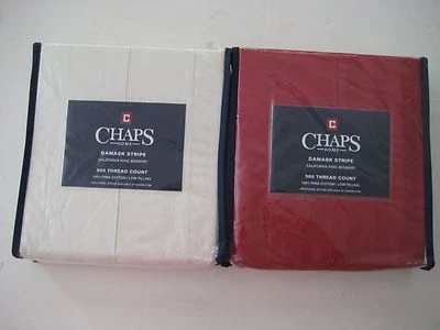 FALDA DE CAMA CHAPS HOME DAMASCO RAYAS CA 500 HILOS 100% ALGODÓN PIMA 72" X 84" Foto 1 de 4