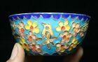 8CM Daming Chenghua Marked Colour Enamel Porcelain Filigree Flower Bird Bowl