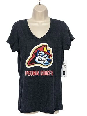 Camiseta para mujer Peoria Chiefs talla mediana de béisbol de ligas menores cuello en V Foto 1 de 4