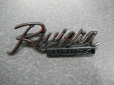 1973 1974 Buick Riviera Trunk Script Rear Emblem 73 74 Riv Chrome Badge NEW - Image 1 of 4
