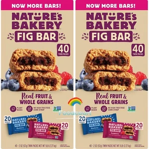2 Packs Nature's Bakery Fig Bars Variety Pack 40 ct 80 oz Each Pack, Total 80 ct - Picture 1 of 3