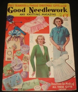 VINTAGE 1938 GOOD NEEDLEWORK & KNITTING MAGAZINE BOOK retro fashion - Picture 1 of 10