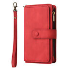 Fashion 15 Cards Zipped Multifunction Wrist Strap Wallet Pu Leather Case Cover