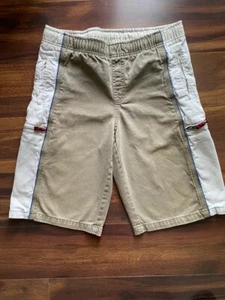 Old Navy Boys Long Cargo Shorts Beige/Khaki Flat Front Elastic Waist Size 16 - Picture 1 of 4