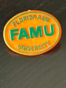 Vintage Collectible FAMU Florida Plastic Pinback Lapel Pin Hat Pin - Picture 1 of 2