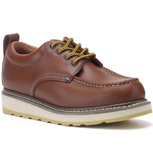 4" Soft Toe Mens Work Boots Leather Slip Resistant Durable 82994 - Picture 1 of 6