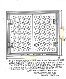 Schenectady, NY-The Westinghouse Co 1907 Cast Iron Double Side Walk Door Design - Picture 1 of 1