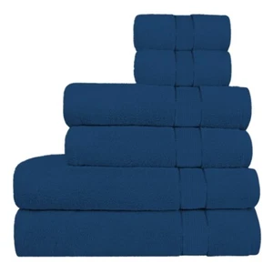 Juego de toallas de baño azul marino de 6, 600 GSM, 100 % algodón premium - Imagen 1 de 2