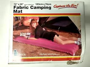 1990 Vtg Intex Fabric Camping Mat Inflatable 72 In X 30 In Pink - Picture 1 of 10